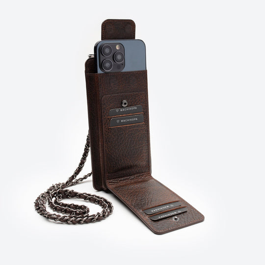 Neck Strap El Yapımı Hakiki Deri iPhone 16 Pro Max Kılıfı